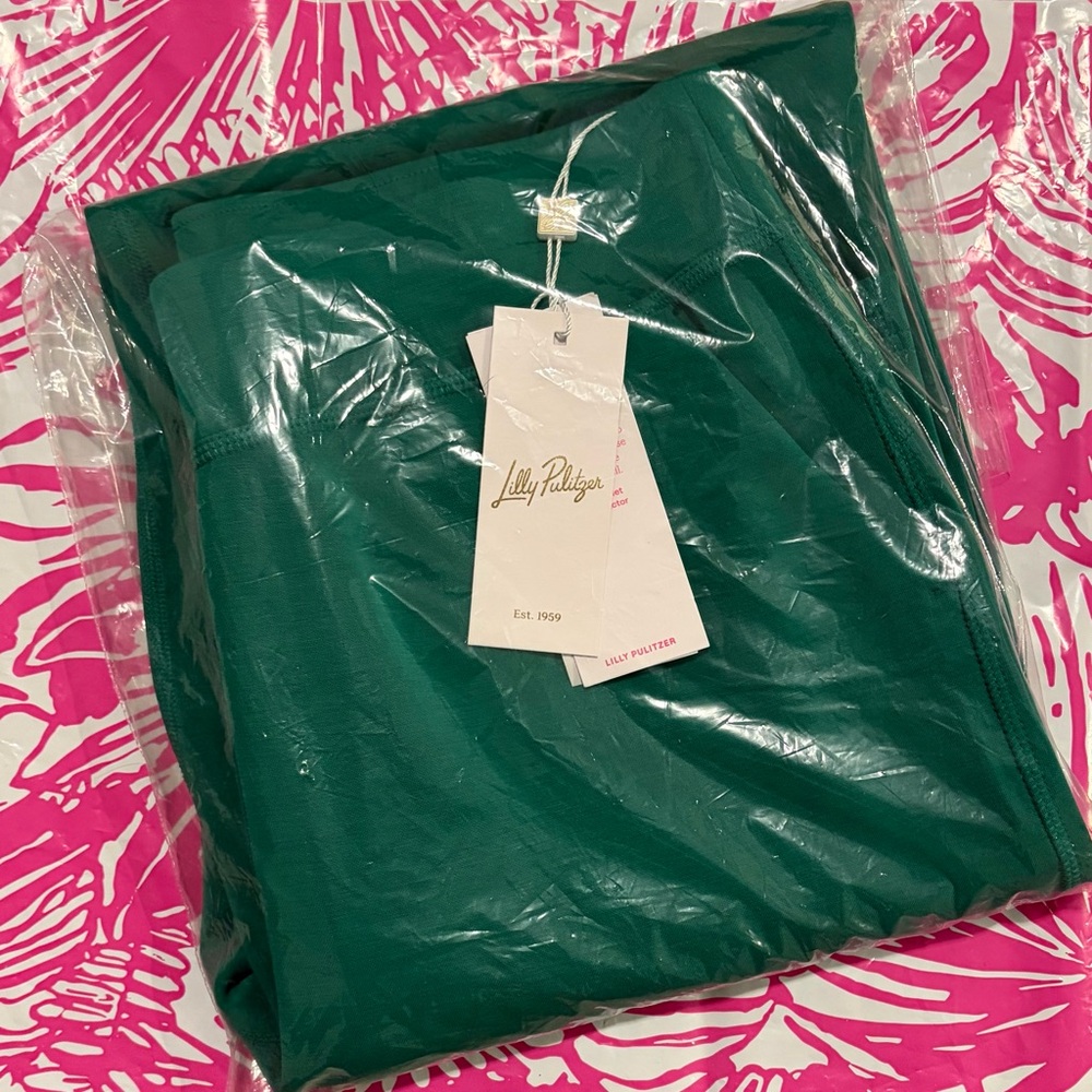 🌿 Lilly Pulitzer UPF 50+ 30.5" Alwyn High Rise Pant, Fiddle Leaf Green, FLAWED - Picture 4 of 16